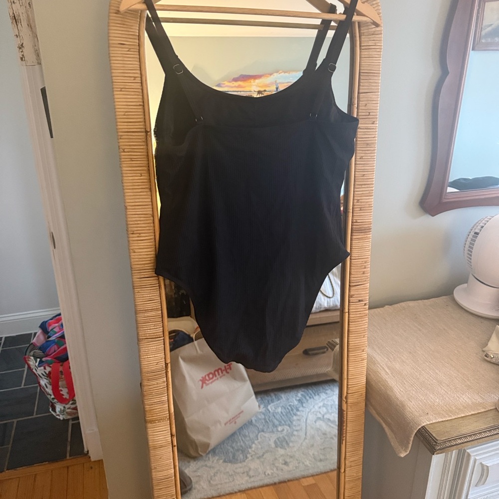 Andie Black Ribbed One-Piece Swimsuit